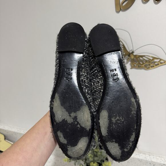 Tory Burch Chase Ballet Nappa Tweed Flat Size 8.5 SJ - Picture 4 of 5